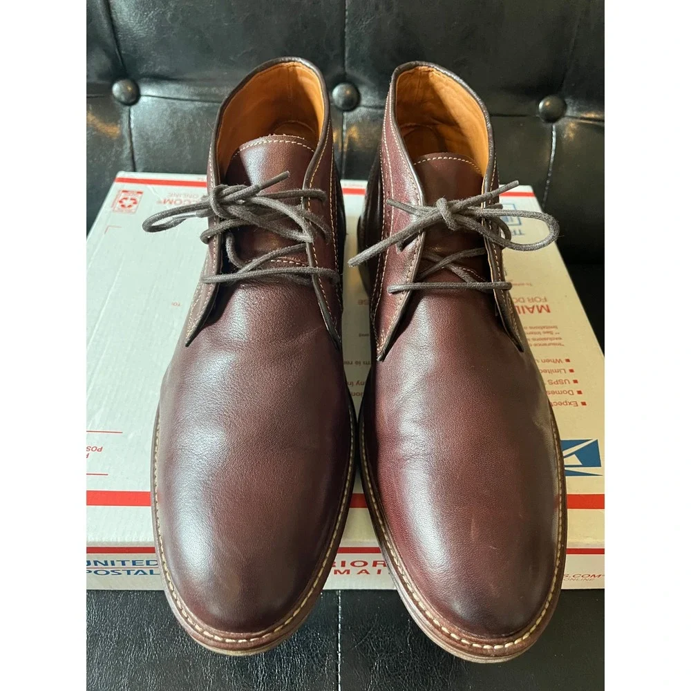Johnston & Murphy Mahogany Leather Wingtip Chukka Boots
